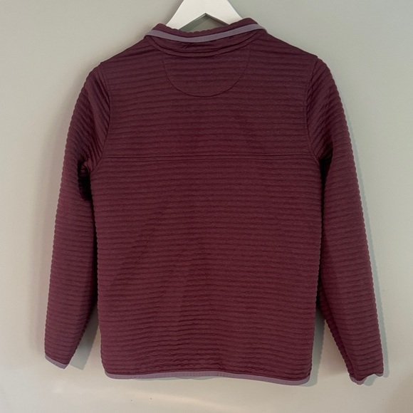 L.L. Bean Airlight Knit Pullover Berry Pink Ribbed Stretch - Picture 6 of 6